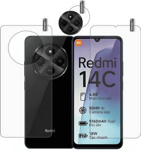 GARUDA GLASS Front and Back Tempered Glass for Redmi 14C 5G with camera lens protector