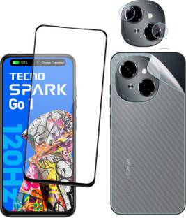 Ten To 11 Front and Back Tempered Glass for Tecno Spark Go 1, Tecno Spark Go 1 [Back Carbon Fiber] [Rear Camera Lens Guard]