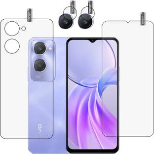 BOMGUARD Front and Back Tempered Glass for VIVO Y28s 5G With Camera Lens Protector, Vivo Y28s Camera lens