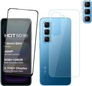 Ten To 11 Front and Back Tempered Glass for Infinix Hot 50 5G, Infinix Hot 50 5G [With Rear Camera Lens Guard]