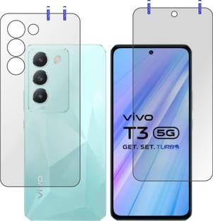 PONDRIK Front and Back Tempered Glass for Vivo T3 5G