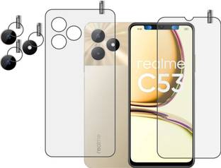 BOMGUARD Front and Back Tempered Glass for REALME C53 With Camera Lens Protector