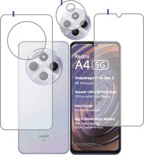 DESIBUZZ Front and Back Tempered Glass for REDMI A4 5G with camera lens