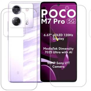 AHWAVEEDA Front and Back Tempered Glass for POCO M7 PRO 5G