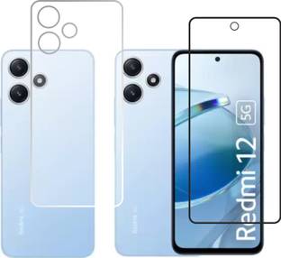 JSGROWITTECH Front and Back Tempered Glass for REDMI 12 5G