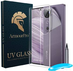 ArmourPro Front and Back Tempered Glass for Vivo V40 5G, Vivo V40, Vivo V40 Pro 5G, Vivo V40 Pro, UV Tempered Glass with Back Nano Fiber Guard