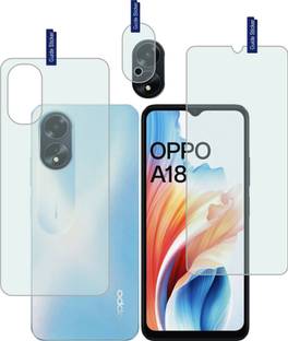 DESIBUZZ Front and Back Tempered Glass for OPPO A18, (Flexible), camera lens