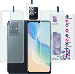 DESIBUZZ Front and Back Tempered Glass for Vivo Y75 5G, Vivo Y75 5G Camera Lens, {Flexible}