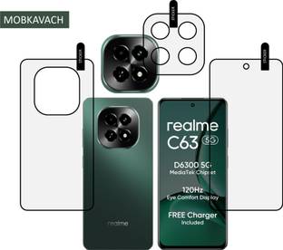 MOBKAVACH Front and Back Tempered Glass for Realme C63 5G WITH CAMERA LENS PROTECTOR
