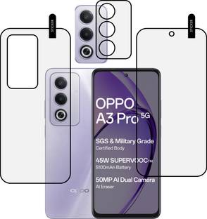 MOBKAVACH Front and Back Tempered Glass for OPPO A3 PRO 5G WITH CAMERA LENS PROTECTOR