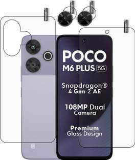 GARUDA GLASS Front and Back Tempered Glass for POCO M6 Plus 5G with camera lens protector