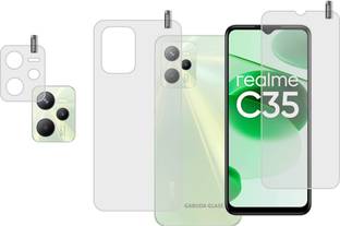 GARUDA GLASS Front and Back Tempered Glass for Realme C35 With Camera Lens Protector