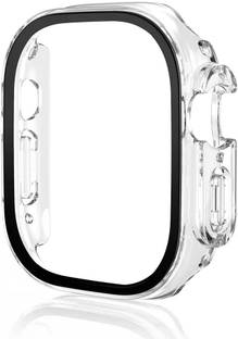 RALGUAT Front and Back Tempered Glass for Hard Matte Silicone Protection Front Case Cover with Attached Screen Protector Compatible for Apple Watch Ultra (49mm) Full Coverage (Clear), Hard Case i-Watch Ultra Screen Protector Case 49mm, iWatch Protective Face Cover, Hard PC Bumper Built-in Tempered Glass Film, Ultra-Thin Guard Women Men (49 mm) (Clear)
