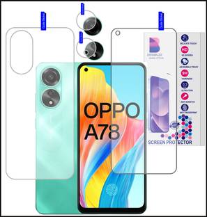 DESIBUZZ Front and Back Tempered Glass for OPPO A78, {Flexible}, Camera Lens
