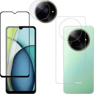 Vatsin Front and Back Tempered Glass for Redmi A3X, Redmi A3X [With Rear Camera Lens Guard]