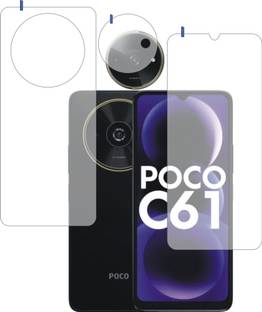 DESIBUZZ Front and Back Tempered Glass for POCO C61, POCO C61 Camera lens