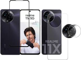 FINCH Front and Back Tempered Glass for realme 11x 5G (Midnight Black)