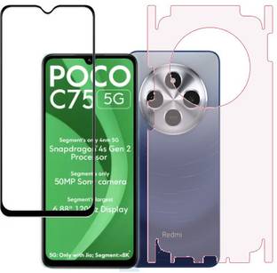 ECMERED Front and Back Tempered Glass for Poco C75 5g, Poco C75