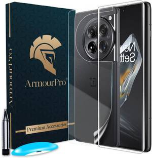 ArmourPro Front and Back Tempered Glass for OnePlus 12 5G, One Plus 12 5G, 1+ 12 5G, OnePlus 12, ( 1 UV Tempered Glass with 1 Clear Back Nano Fiber Guard )