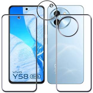 tombik Front and Back Tempered Glass for 87xq-Vivo Y58 5G-fb,lens