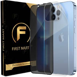 FIRST MART Front and Back Tempered Glass for iPhone 13 Pro Max, Apple iPhone 13 Pro Max, Apple iPhone 14 Plus, ( 1 Privacy Anti Spy Tempered Glass with 1 Nano Matte Back Screen Guard )