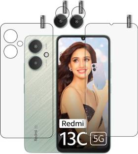 BOMGUARD Front and Back Tempered Glass for REDMl 13C 5G With Camera Lens Protector, REDMI 13c Camera Lens0