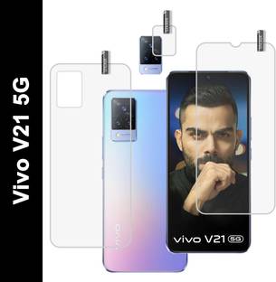 DORADO SHIELD Front and Back Tempered Glass for Vivo V21 5G, Vivo V21 5G Camera lens protector, {Flexible} (Pack Of 3)