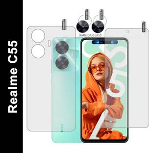 GARUDA GLASS Front and Back Screen Guard for REALME C55 With Camera Lens Protector