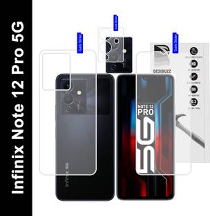 DESIBUZZ Front and Back Tempered Glass for Infinix Note 12 Pro 5G, Camera lens, (Scratch Proof,Ultra Thin Flexible Guard)