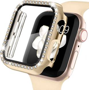 KAZUKI Screen Guard for 45mm Apple iWatch Series 8 & 7 (45mm) Bling Crystal Diamond Rhinestone Case (Black)