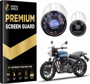 spartan shield Screen Guard for ROYAL ENFIELD HUNTER 350 || Instrument Cluster + Tripper Navigation Panel Guard || Anti Fingerprint | Scratch Resistant || Bike Analog Display Meter 9H Accessories 2025 [Not Tempered Glass]