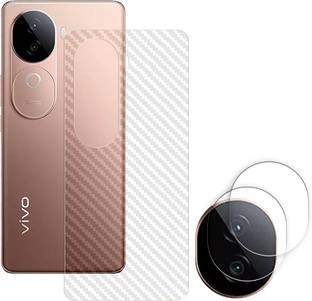 SOMTONE Screen Guard for vivo V40e 5G Camera Lens Glass Protector | Anti-Scratch | Edge to Edge Full Coverage | 9H Hardness (BACK CARBON FIBER SKIN + CAMERA LENS PROTECTOR)