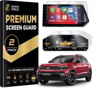 spartan shield Screen Guard for VOLKSWAGEN TAIGUN 2022-Running || INFOTAINMENT 10.1 INCH + DIGITAL INSTRUMENT CLUSTER Protector COMBO | TOPLINE GT GT+ | VW Taigun Car Display Accessories 2025 [Not Tempered Glass]