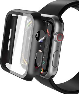 KAZUKI Screen Guard for 41mm Apple iWatch Series 9 / 8 / 7 41mm PC Frame + Tempered Glass Protector Case (Black)