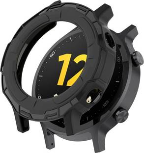 KAZUKI Screen Guard for Realme watch S RMA207 Armor Hollow TPU Watch Case (Black)