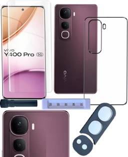 FABEKEE Tempered Glass Guard for Vivo Y400 Pro 5G Tempered Glass Screen Protector Front And Back Screen Guard With camera lens protector Edge To Edge