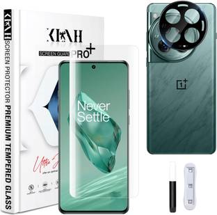 KLAH Tempered Glass Guard for OnePlus 12 5G, With Advanced HD+ Curved UV Gorilla Glass & Camera Lens Protector