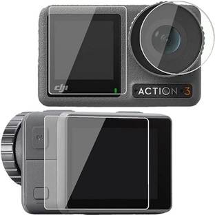 YOUTH MOBI Tempered Glass Guard for 3 in 1 Screen Guard Protector for DJI Osmo Action 3/4 (Action Camera) with Full Screen Coverage & Easy Installation Kit (3 P'cs Set)