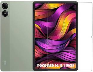 Bigil Tempered Glass Guard for POCO Pad 5G, 12.1 inch Tablet glass Perfect Fit Full cut glass