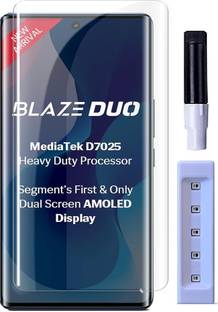 VZZR Tempered Glass Guard for Lava Blaze Duo, Lava Blaze Duo 5G - UV Tempered Glass Screen Protector with Easy Installation Kit