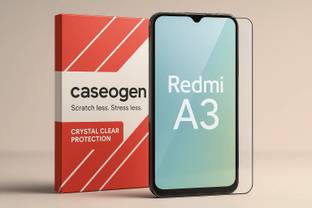 CASEOGEN Tempered Glass Guard for Redmi A13 Premium Tempered Glass Screen Protector – OG Clear Glass, 9H Hardness, Edge-To-Edge Full Coverage, Anti-Scratch, Anti-Fingerprint, Easy Installation (Pack of 1)