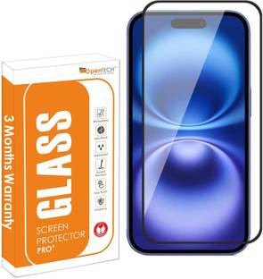 OpenTech Tempered Glass Guard for Apple iPhone 16 | Edge-to-Edge Screen Protector | 9H Hardness | Easy Installation Kit | 3-Month Warranty