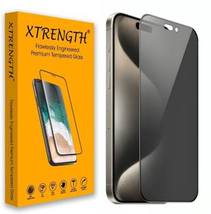 XTRENGTH Tempered Glass Guard for Apple iPhone 16, Apple iPhone 15, iPhone 16, iPhone 15, Privacy / Anti-Spy Gorilla Screen Protector, with Easy Installation Kit