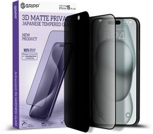 Gripp Tempered Glass Guard for Apple iPhone 15 Plus (6.7 inch) Matte Privacy Edge to Edge Full Screen Coverage & 9H Hardness Screen Protector