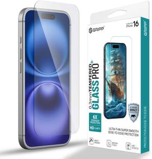 Gripp Tempered Glass Guard for Apple iPhone 16 (6.1"), 0.3mm Full Screen Coverage & 9H Hardness Screen Protector