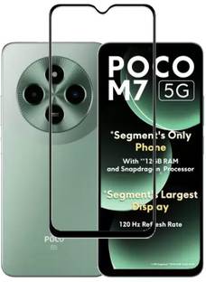 HOBBYTRONICS Edge To Edge Tempered Glass for POCO M7 5G, POCO M7, Poco M7, Poco M7 5G