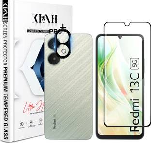 KLAH Tempered Glass Guard for Redmi 13C 5G, With Camera Lens Protector