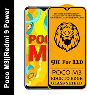 SEVEN7STAR Edge To Edge Tempered Glass for Poco M3, Redmi 9 Power
