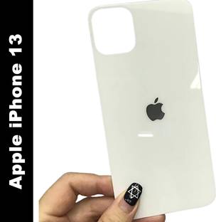 CallSmith Back Tempered Glass for Apple iPhone 13 White Glossy back Tempered Glass, With Apple Logo