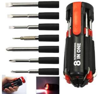 Divviks LED inbuilt| Multi Screwdriver 8 in 1 | Screwdriver Set | Pack of 1 Standard Screwdriver